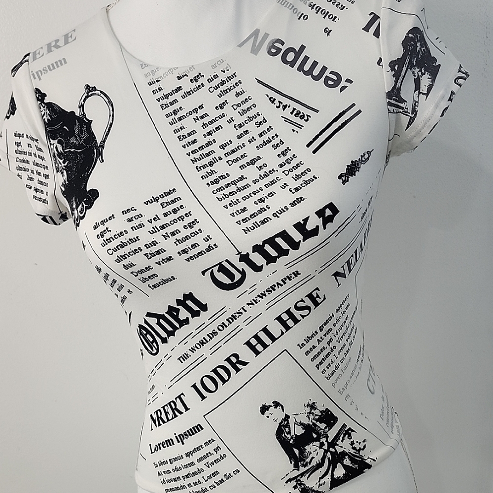 Vintage Print Short Sleeve Top